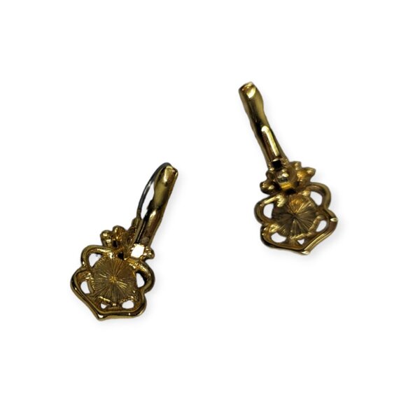 Faux Gold & Faux Pearl Dangle Earrings - Picture 6 of 8